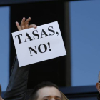 Protesta contra las tasas judiciales en los Juzgados de León