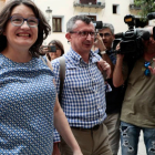 Mónica Oltra, antes de la rueda de prensa en la que anunció su dimisión. ANA ESCOBAR