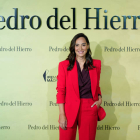 Tamara Falcó posa a su llegada a la presentación de la colección primavera-verano 2024 de la firma Pedro del Hierro. BORJA SÁNCHEZ-TRILLO