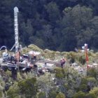 Vista aérea de la mina donde están atrapados 29 mineros.
