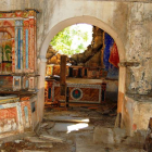 Interior de la cabecera de Santa María de Escayos, ubicada en el valle berciano del Oza.