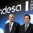 José Damián Bogas y Borja de Prado, consejero delegado y presidente de Endesa, el pasado mes de abril.