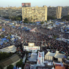 Vista aérea de las manifestaciones en El Cairo.