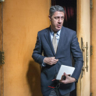 Albiol sale del despacho del PPC en el Parlament, el pasado 2 de marzo.