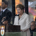 La presidenta brasileña, Dilma Rousseff, dedica unas palabras a Nelson Mandela.