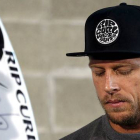 El surfista Mick Fanning, durante la rueda de prensa que ha ofrecido a su llegada a Sídney.