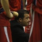De Grado, durante un tiempo muerto en uno de los partidos disputados por León esta temporada.