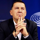 Arnaldo Otegi, durante la rueda de prensa celebrada en Bruselas.