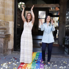 Yaiza y Cynthia, la pareja que se ha casado hoy en la capital maragata.