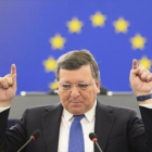 Barroso, durante su último discurso como presidente de la Comisión Europea, en octubre del 2014.