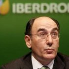 El presidente de Iberdrola, Ignacio Galán, durante el encuentro informativo que mantuvo con los medi