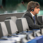 Puigdemont, ayer, en el Parlamento de Europa.