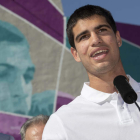 Carlos Alcaraz debuta hoy en Wimbledon. MARCIAL GUILLÉN