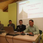 Blanco, Llamas, Rodríguez y Callejo, durante la jornada de banca en línea.