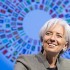 La actual directora gerente del FMI, Christine Lagarde, este jueves en Washington.