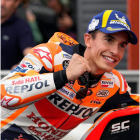 Marc Márquez vuelve a sonreír tras sus buenas sensaciones. MAYAMA