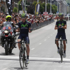 Izagirre celebra exultante su triunfo en Ponferrada por delante de su compañero Valverde