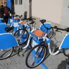 Punto de alquiler de bicis de la plaza del Ayuntamiento.