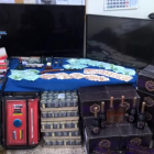 Parte de los alimentos recuperados por la Policía Nacional
