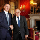 Los ministros de Asuntos Exteriores francés e inglés. VALAT