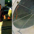 A la izquierda, Younes Abouyaqoub, en el aeropuerto de Tánger. A la derecha, extractor del aire acondicionado de un centro comercial de esa ciudad marroquí (imágenes de la tarjeta de memoria del terrorista).