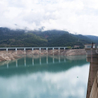 El embalse de la Baells, en Barcelona, el martes, que está al 25,8 % de su capacidad. SIU WU