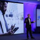 Gonzalo Gortázar, consejero delegado de CaixaBank, en la presentación de imaginBank.