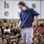 El candidato de Podemos, Pablo Iglesias, en un reciente mitin celebrado en Valencia.