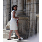 Ángela Marqués, a las puertas del Ayuntamiento.