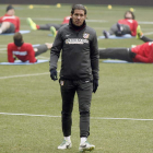 El entrenador argentino del Atlético de Madrid, Diego Simeone, durante un entrenamiento.