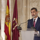 El Rey Felipe VI durante su discurso en la ceremonia de entrega de los Premios Nacionales de Cultura