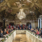 Vista general durante la reunión del Grupo Internacional de apoyo a Siria celebrada en Viena, Austria.
