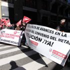 Los delegados mantuvieron la protesta durante una hora.