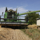 Una cosechadora descarga grano. MARCIANO PÉREZ