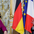 Merkel y Macron, este viernes, en París.