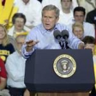 Bush, ayer, durante un mitin en Wisconsin