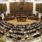 Vista del parlamento eslovaco durante la votación.