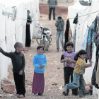 Niños sirios acogidos en el campamento en Arsal, en el valle de la Bekaa.