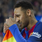 Neymar, en el partido disputado ante el Espanyol en el Camp Nou.