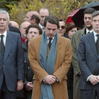 Arenas, Aznar y Acebes durante un minuto de silencio con motivo de los atentados del 11M.