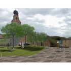 Recreación del futuro entorno de la iglesia de Villaobispo