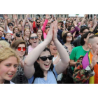 Las mujeres irlandesas celebran el resultado del referéndum. AIDAN CRAWLEY