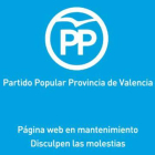 Portal web del PP de Valencia, cerrado por labores de "mantenimiento".