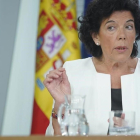 Isabel Celáa en la rueda de prensa posterior al Consejo de Ministros. /