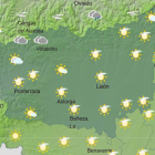 Mapa con la previsión del estado del cielo para hoy en León, según la Agencia Estatal de Meteorología. AEMET