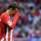La reacción de Antoine Griezmann al ser silbado en el Wanda Metropolitano el pasado domingo