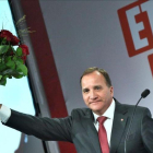 El primer ministro sueco y líder del Partido Socialdemócrata, Stefan Löfven, en un mitin, el pasado septiembre.