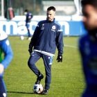 Rubén de la Barrera durante su primera sesión en el Dépor. CABALAR