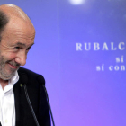 Alfredo Pérez Rubalcaba, durante su intervención en un acto de su partido.
