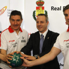 Manuel Laguna, Manolo Cadenas, Francisco Blázquez y Jorge Dueñas, en la presentación de los seleccionadores de balonmano.